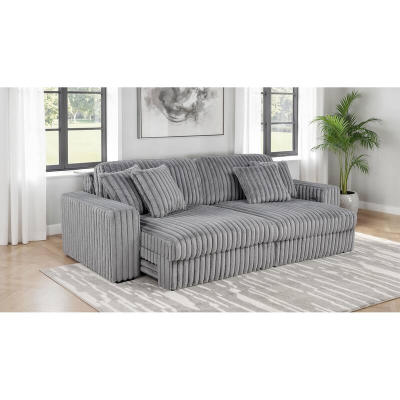 Jacana Corduroy Upholstered Dual Power Chaise Sofa