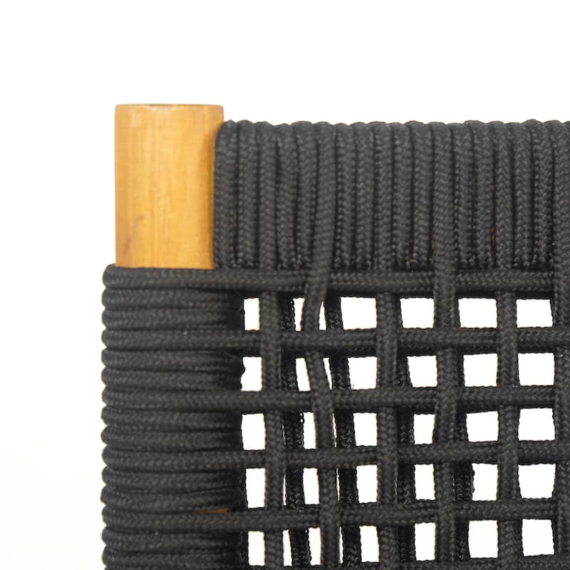 Christopher Knight Home - Arden Rustic 7-Piece Acacia Wood Outdoor Dining Table Set with Rope Woven Dining Chairs and Cushions