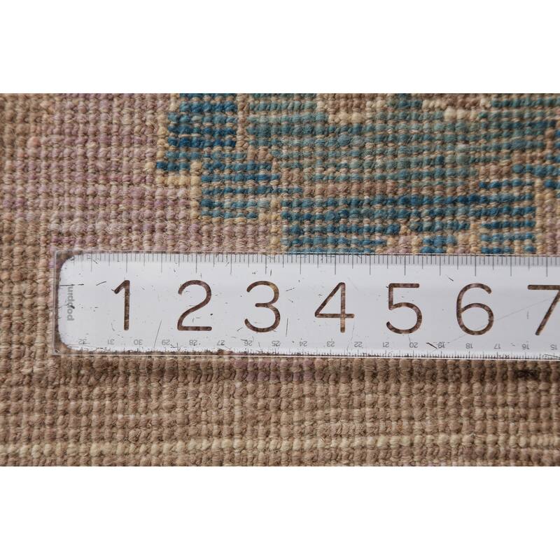 Hand Knotted Oriental 100% Wool Carpet Transitional All-Over Brown Oushak Area Rug - 12' 11'' X 9' 4''
