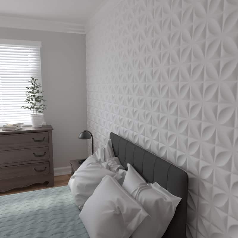 11 7/8"W x 11 7/8"H Helene EnduraWall Decorative 3D Wall Panel, White