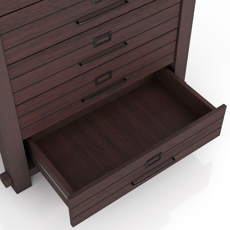DH BASIC Rustic Espresso 42-Inch 6-Drawer Vertical Dresser by Denhour