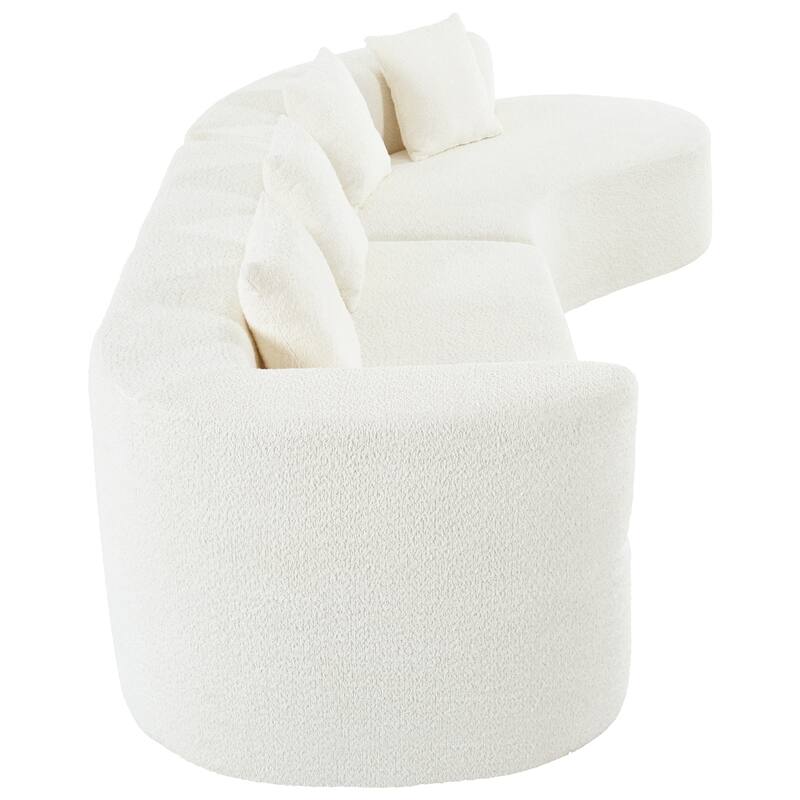 Roomfitters 132" Sectional Sofa, Modern Curved Design L-Shaped Modular Couch for Living Room Furniture