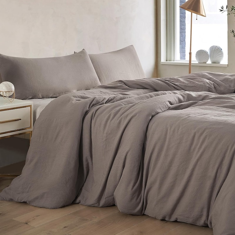 Dark Sky Reserve® - Bamboo Linen Oversized Duvet Cover - Portugal Made - Driftwood Taupe