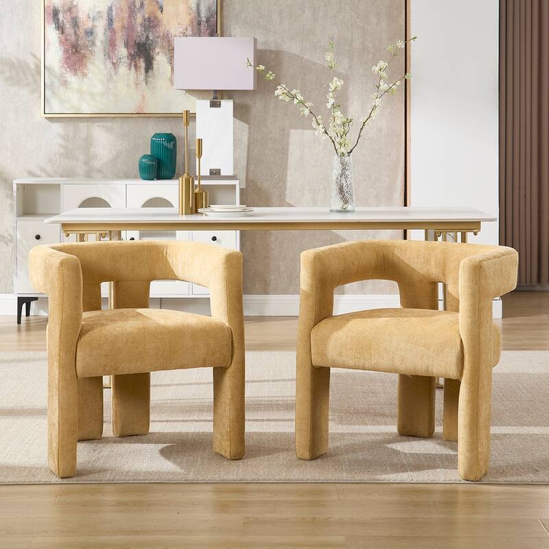 2PCS Barrel Chenille Side Chair