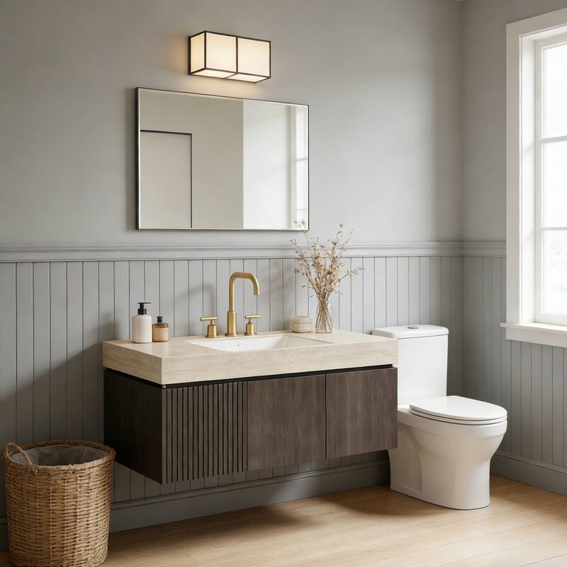 Mondern Floating Bathroom Vanity with 3 Pre-drilled Faucet Holes