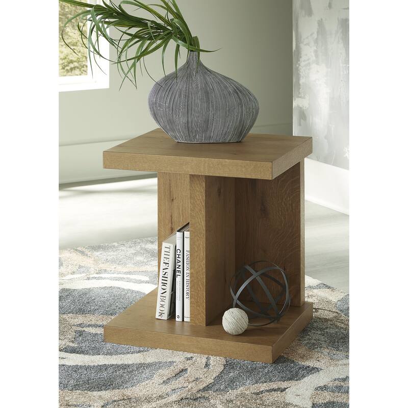 Signature Design by Ashley Brinstead Light Brown Chairside End Table - 22"W x 18"D x 24"H