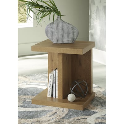 Signature Design by Ashley Brinstead Light Brown Chairside End Table - 22"W x 18"D x 24"H