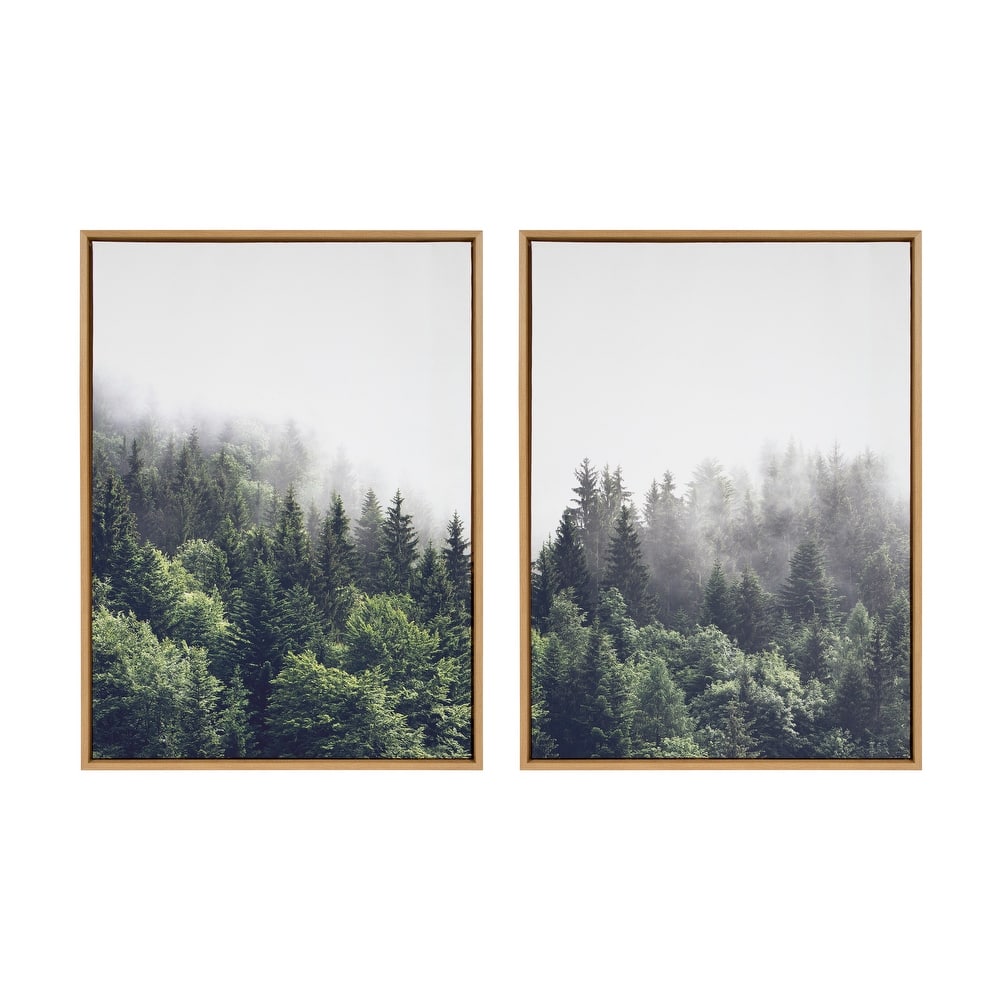 Kate and Laurel Sylvie Foggy Canvas Set by The Creative Bunch Studio