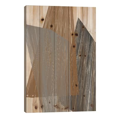 Triangle Stripes I Print On Wood by Jennifer Goldberger - Multi-Color