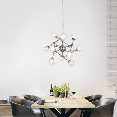Light Society Ghent 12-Light Chandelier - Chrome/Clear