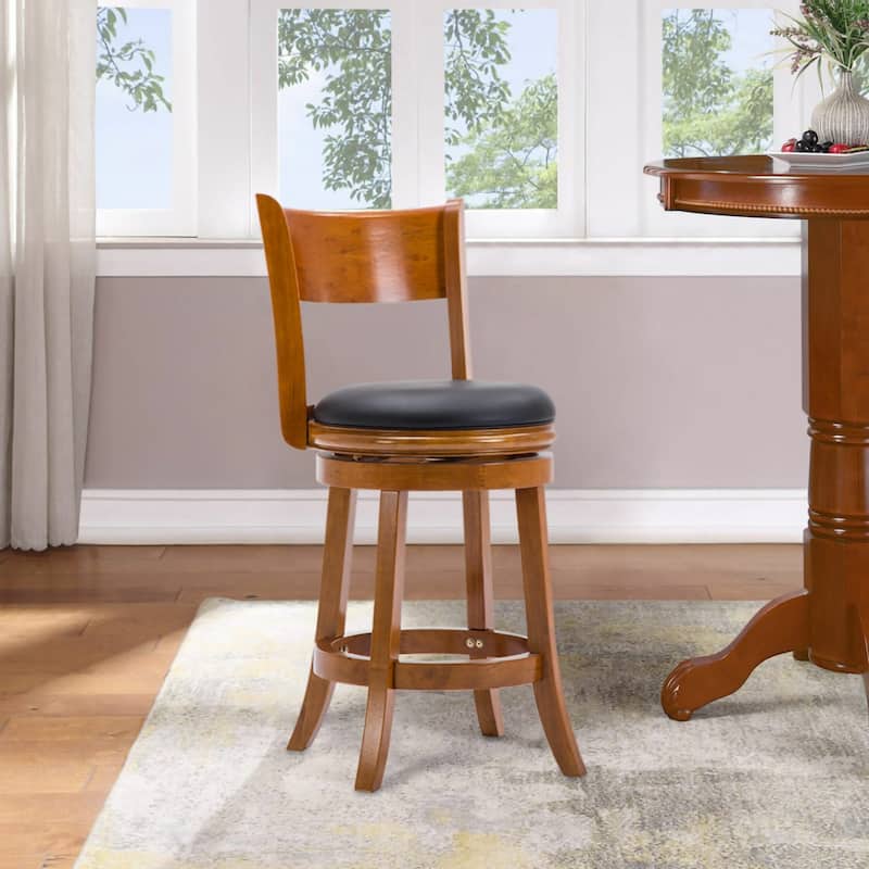 Palmetto 24-inch Swivel Stool - Fruitwood