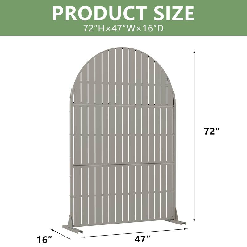 Dovelina 6ft.Outdoor Freestanding Metal Privacy Screen Decorative Garden Fence - 72"x47"