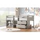 preview thumbnail 19 of 17, Twin size Loft Bed with Two Shelves and Two Drawers, Grey