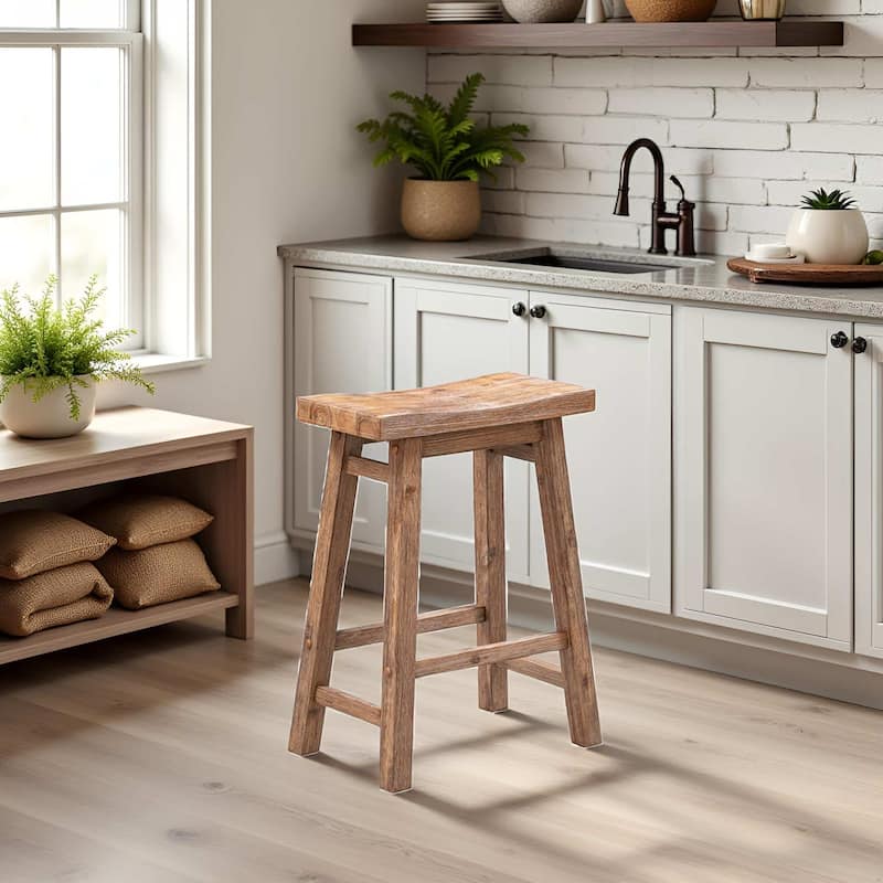 Sonoma Backless Saddle Stool - Single - Barnwood - Counter Height