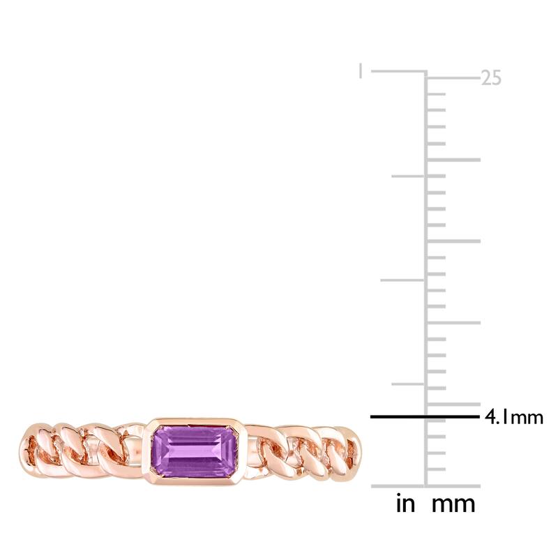 Miadora 10k Rose Gold African Amethyst Stackable Link Ring