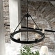 preview thumbnail 1 of 8, Hunter 18" Saddlewood 6-Light Chandelier, - Island, Entry, Dining Room - Wagon Wheel, Farmhouse, Industrial Natural Iron