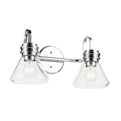 Kichler Lighting Farum 19.25" 2-Light Vanity Light with Clear Glass in Chrome
