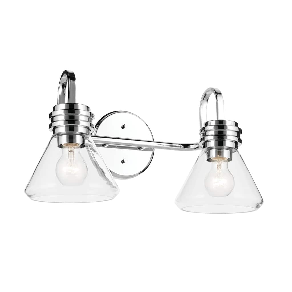 Kichler Lighting Farum 19.25" 2-Light Vanity Light with Clear Glass in Chrome