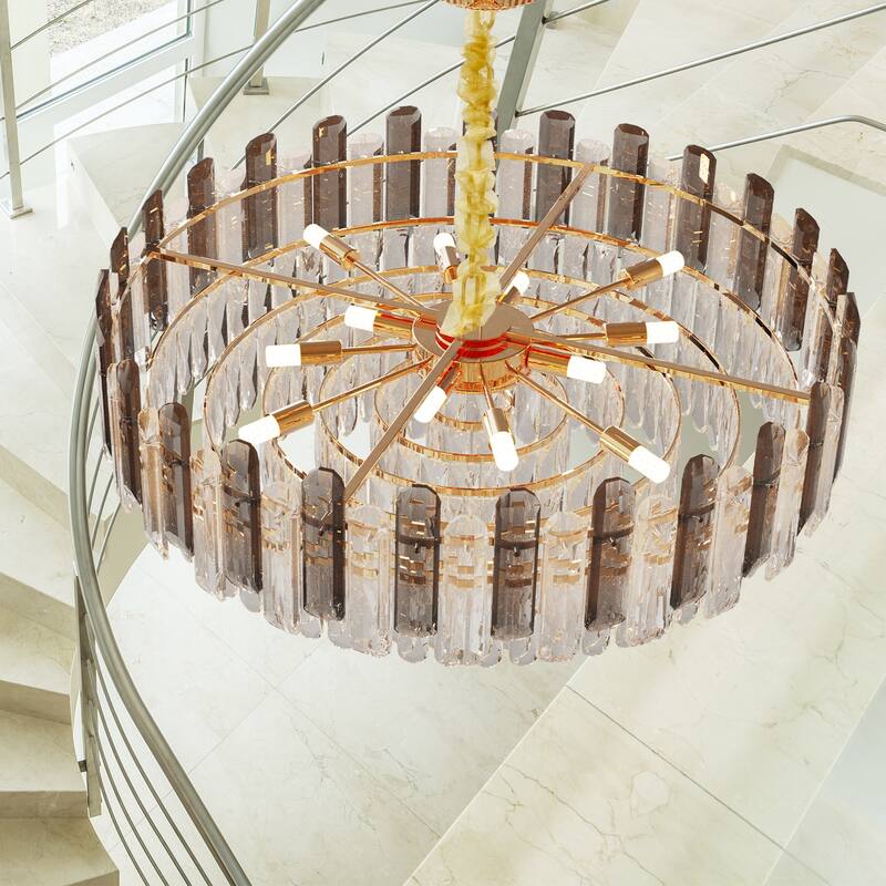 Modern Crystal Chandeliers Lighting Pendant Ceiling Lamp with 3 Colors