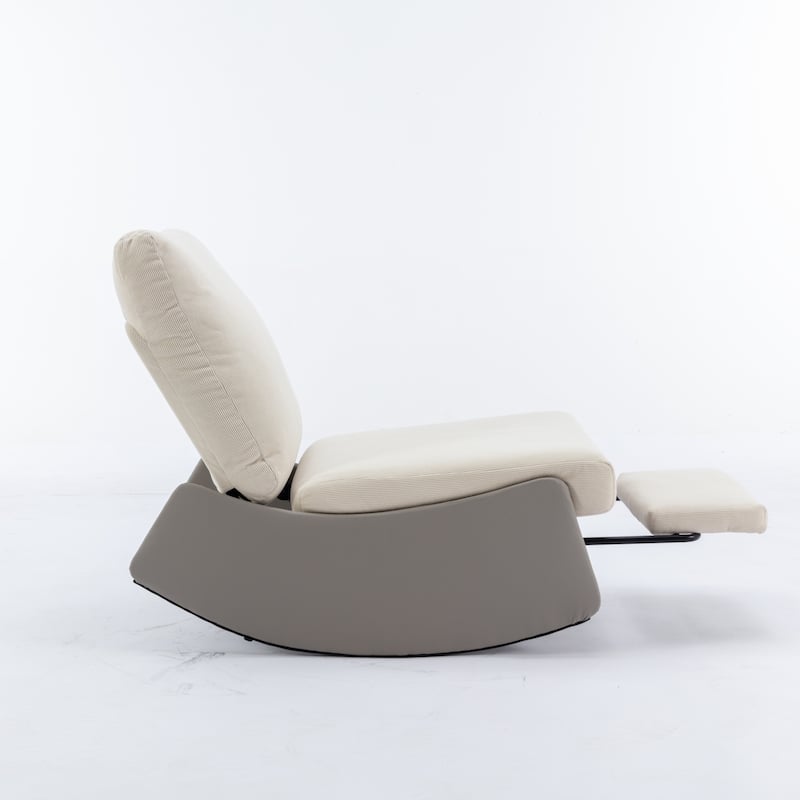 Upholstered Lounge Recliner Rocking Chair with Footrest