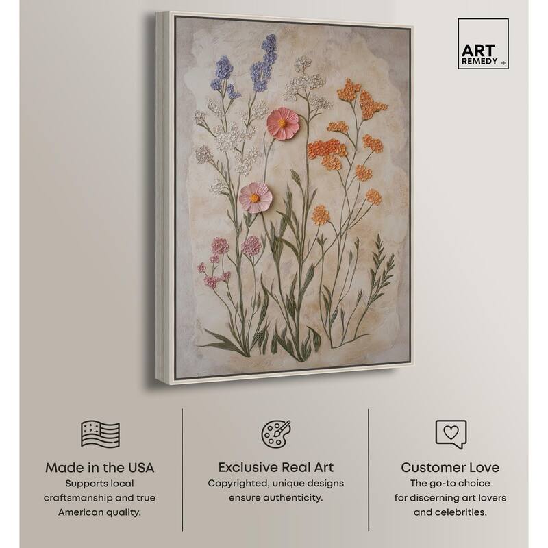 Sculpted Flora Frieze I Canvas by Art Remedy