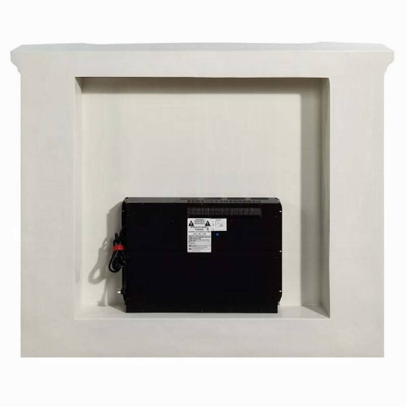 Rox LED Electric Fireplace, 62 Inch, Resin Details, Antique White Wood