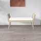 preview thumbnail 5 of 9, Aderyn Mid-Century Padded Bench with Raised Rattan Arms