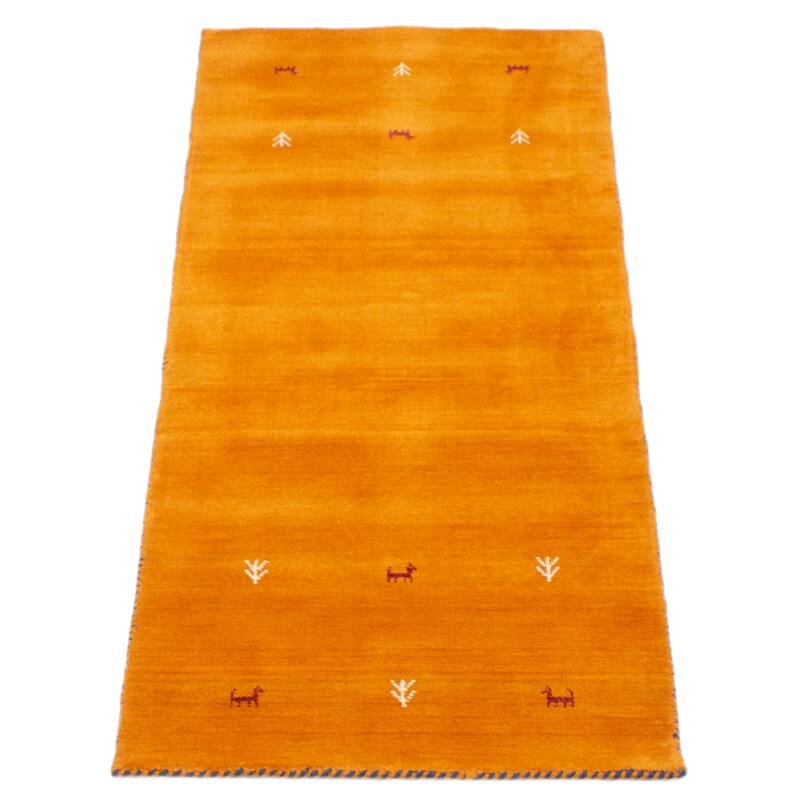 Kashkuli Gabbeh Burnt Orange Rug 2'1" x 5'11" - 2'1 x 5'11
