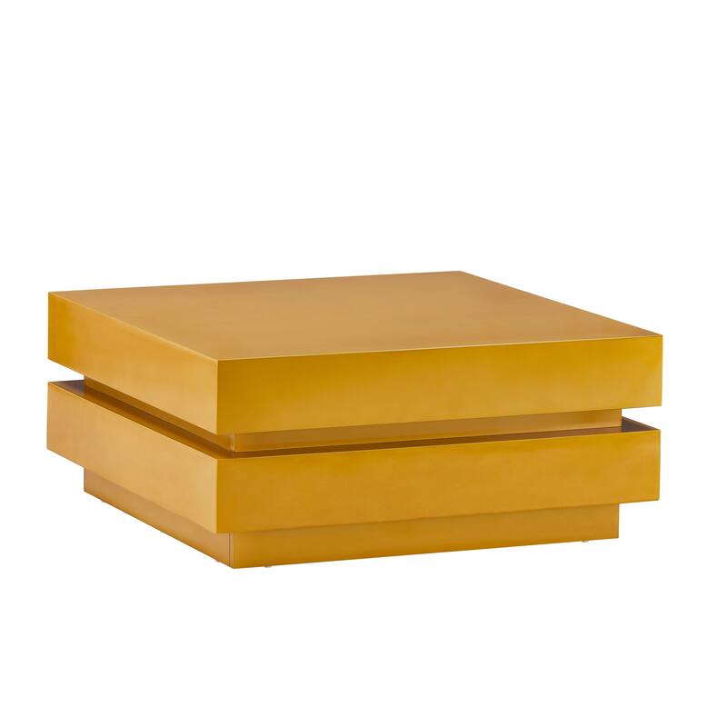 LA VILLINO II Modern Gold Coffee Table with Remote Multi-Colors LED