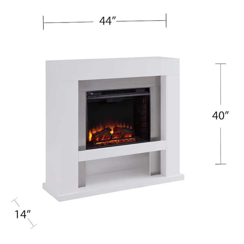 SEI Furniture Larry Industrial White Electric Fireplace