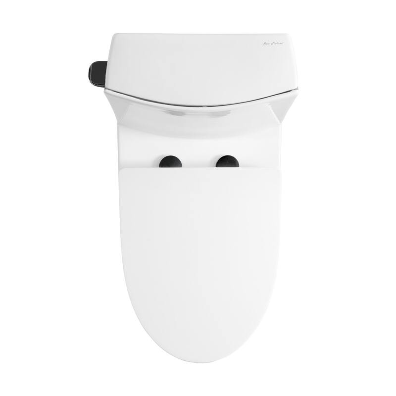 Angers One Piece Elongated Toilet Side Flush 1.28 Gpf With Black Hardware - 27.35" x 15.75" 30.3"