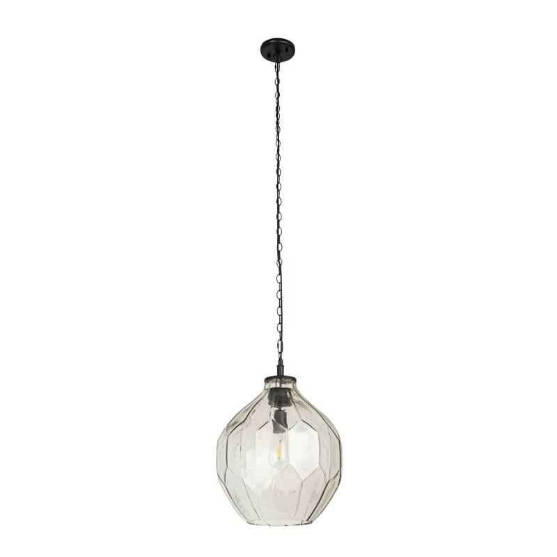 Oversized Glass Ceiling Light - 14.5"L x 14.5"W x 20.5"H - 14.5"L x 14.5"W x 20.5"H - Black