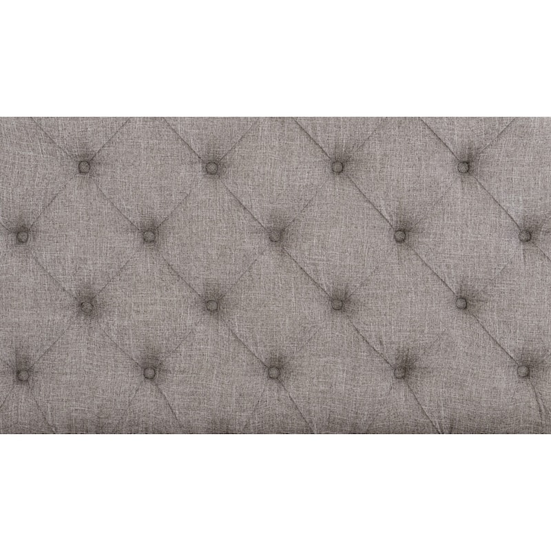 Milena 4 Piece White Gray Traditional Fabric Upholstered Tufted Panel Bedroom Set