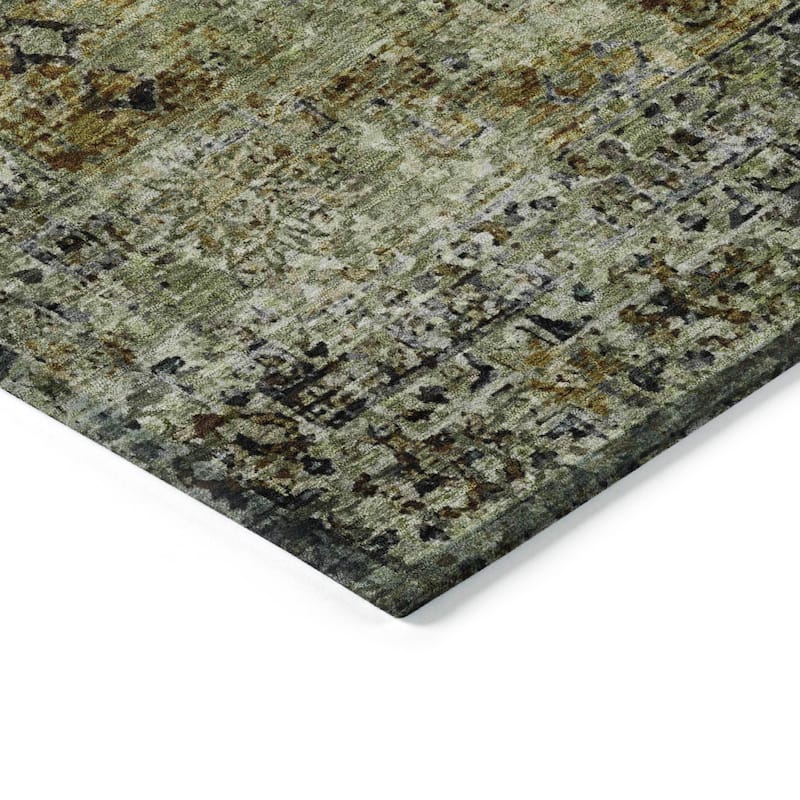 Machine Washable Indoor/Outdoor Vintage Traditional Chantille Rug