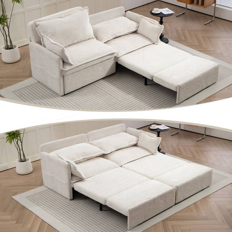 Versatile Convertible Sofa Bed with Side Storage and USB Ports for Home