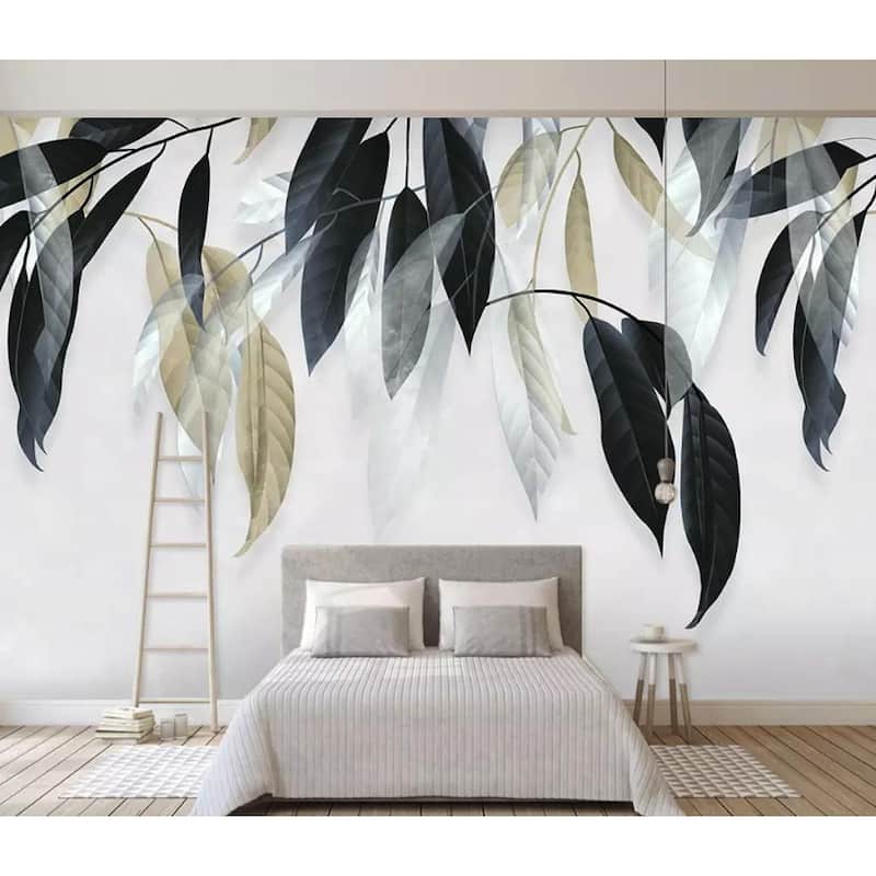 GK Wall Design Banana Dark Vintage Leaves Tropical Removable Wallpaper