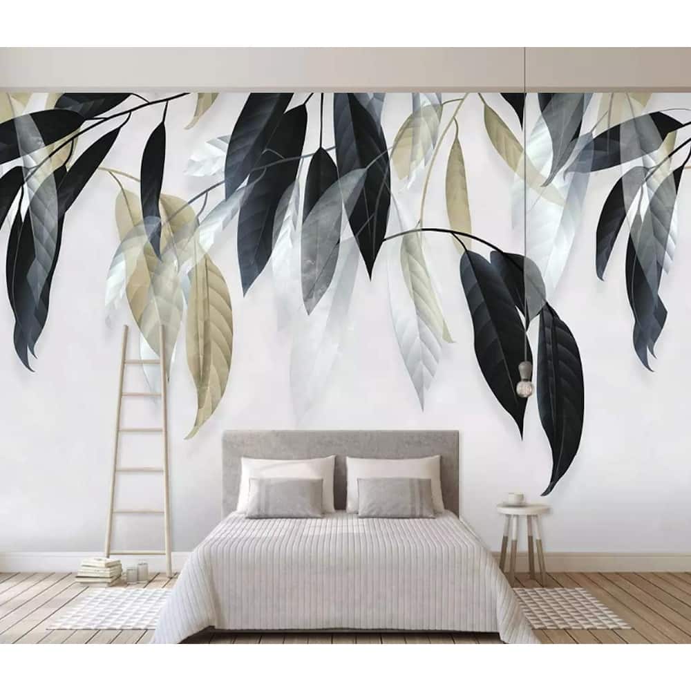 GK Wall Design Banana Dark Vintage Leaves Tropical Removable Wallpaper