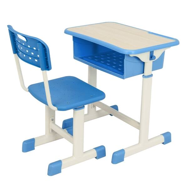 Adjustable Student Kids' & Childrens Desk and Chair Kit (Set of 2