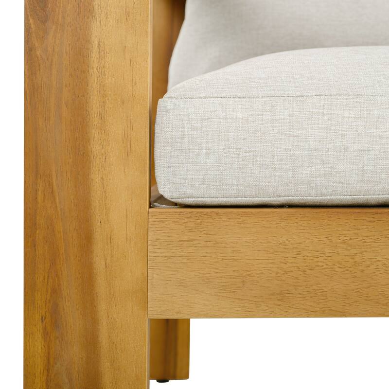 Christopher Knight Home - Mason Outdoor Patio Chair Set with Cushions and Acacia Wood Frame