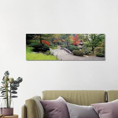 iCanvas "Stone BridgeThe Japanese Garden, Seattle, Washington State, USA" by Panoramic Images Canvas Print