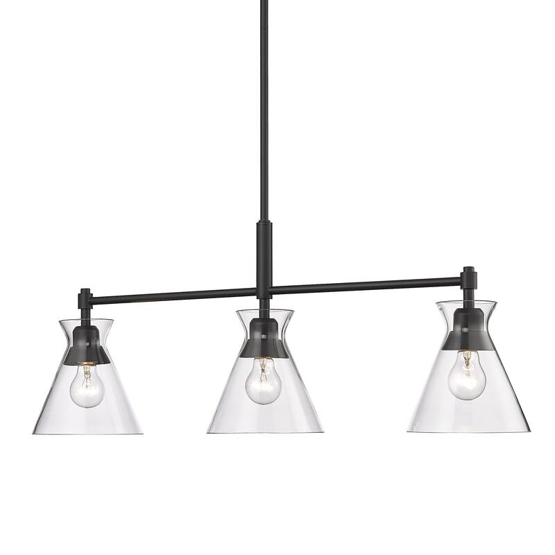 Malta 34" Wide 3-Light Linear Pendant with Clear Glass