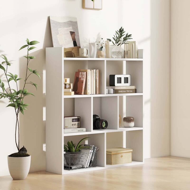 Costway 1/2 PCS 7-cube Bookcase Open Storage Shelf with Anti-tipping - See Details