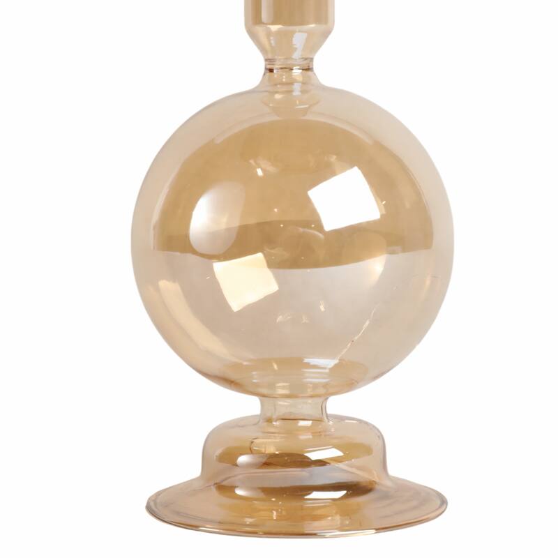 Modern Candle Holder with Round Bubble Sculptural Base - 4" x 4" x 7"