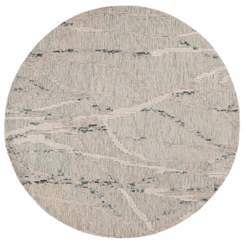SAFAVIEH Handmade Harvest Direne Wool Rug - 6' Round - Sage/Ivory