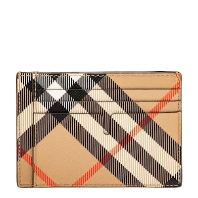 Burberry Men's Check Clip Card Case