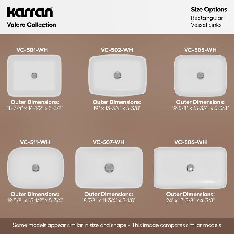 Karran Valera 20" Vitreous China Vessel Bathroom Sink in White