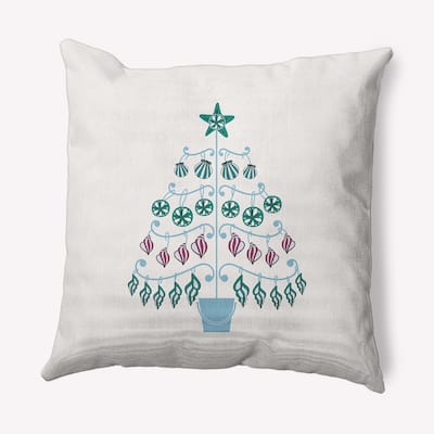 Beach Tree Christmas Soft Spun Polyester Decorative Throw Pillow