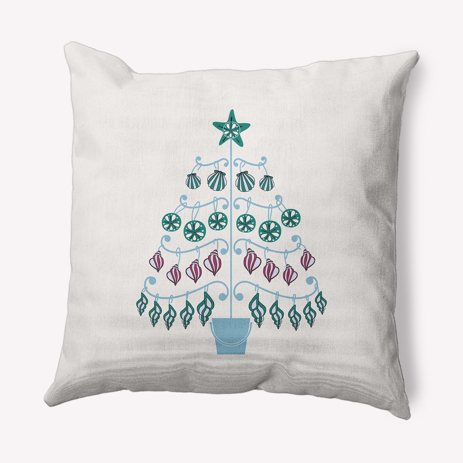 Beach Tree Christmas Soft Spun Polyester Decorative Throw Pillow