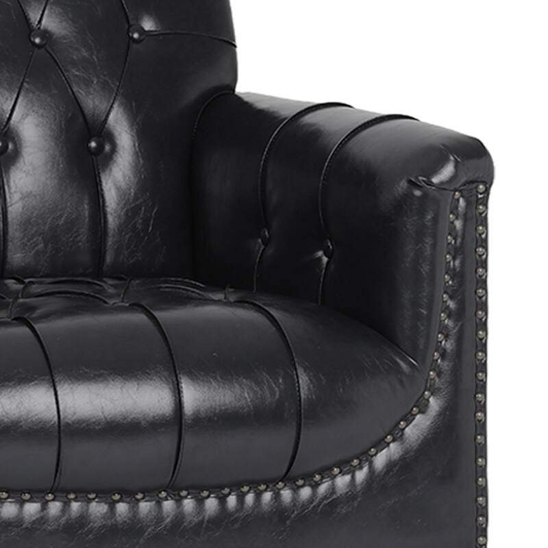 31" W Tufted Vegan Leather Accent Chairs for Living Room Set of 2