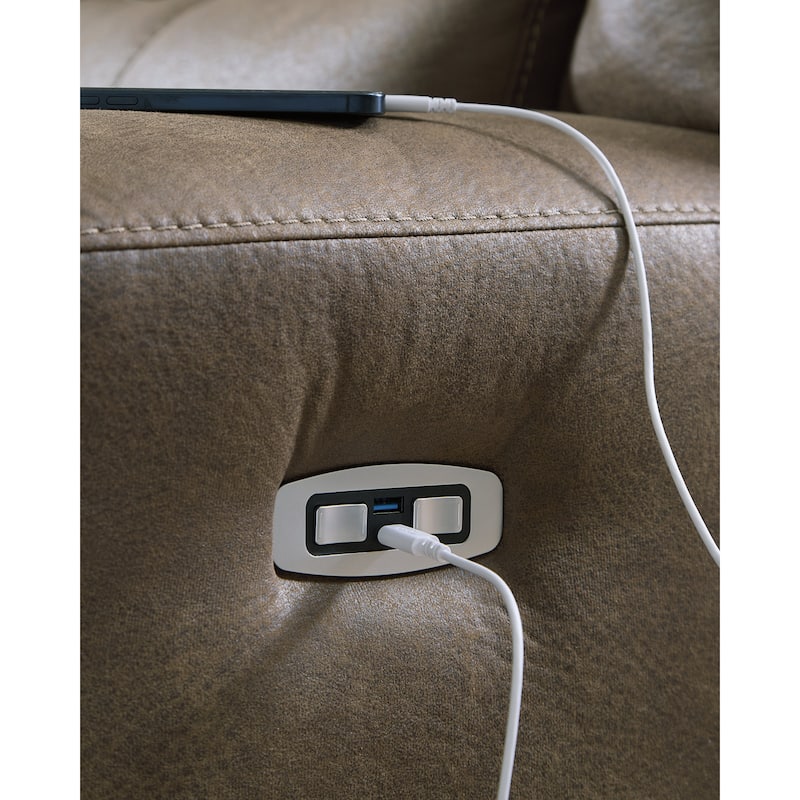 Signature Design by Ashley Bealeaf Brown Power Reclining Sofa - 82" W x 42" D x 42" H